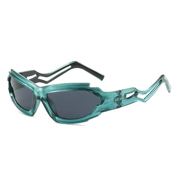 Модные солнцезащитные очки в стиле стимпанк кошачий глаз 2023 Женщины Мужчины Y2k Панк Солнцезащитные очки Леди Люкс Бренд Дизайнерские очки UV400 De Sol Oculos