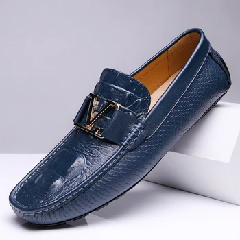 Мужская обувь летняя мягкая дно дышащая британская ветровая деловая мода повседневная молодая кожаная обувь мужская обувь больших размеров горох