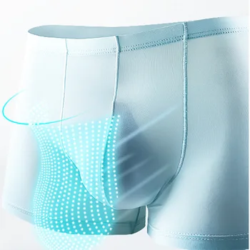 Мужские Ice Silk Бесшовные цельные прозрачные высокоэластичные дышащие трусики Шорты Летние боксерские штаны XL