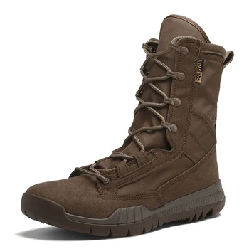 Мужские военные ботинки на уличной толстой подошве износостойкие тактические ботинки 2023 рабочая защитная обувь мужская повседневная нескользящая походная обувь