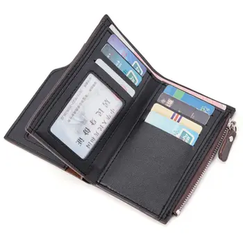 Мягкий 2-х складной кошелек Портативный многопозиционный мужской карман для монет для отдыха Прочный водонепроницаемый кошелек для карт Держатель карты