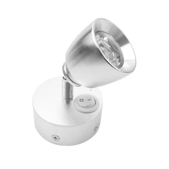 Настенный светильник Прикроватный прожектор RV Light Лампа для чтения Зажим Выключатель света для караванов, автофургонов, лодок и т. Д. (Серебристый)