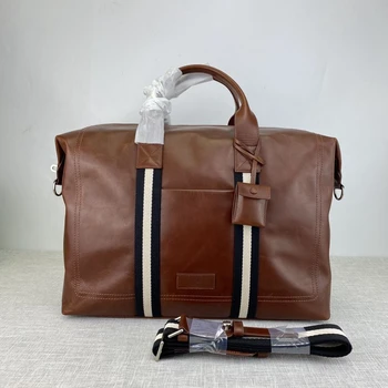  Новая дорожная сумка бренда B Модный полосатый дизайн Outddor Business Causal Портфель Кожаная высококачественная сумка большой емкости