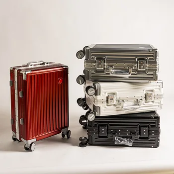 Новый багаж с алюминиевой рамой Таможенный замок Чемодан Дорожные чемоданы Дорожная сумкаСумка люксового бренда S-grade 2023