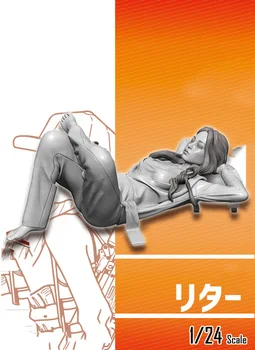 Новый В разобранном виде 1/24 современная девушка сидит и отдыхает Смоляная фигурка Неокрашенный модельный набор