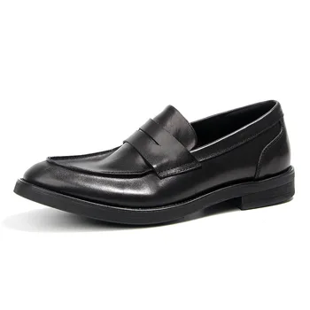 Новый высококачественный мужской повседневный натуральный кожаный FOotwear Slip On Fashion Европейская Американская Мужская Обувь Натуральная Кожа Мужская Обувь A87