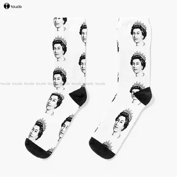 Носки королевы Елизаветы Персонализированные индивидуальные носки унисекс для взрослых подростков и молодежи 360 ° Цифровая печать на заказ Подарочная уличная одежда
