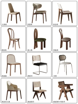 Обеденный стул из массива дерева Обеденный стол и стул из ротанга Простой стул из черного ореха