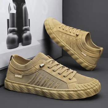 Обувь для мужчин Вулканизированная обувь Мужские высококачественные дышащие сетчатые кроссовки Летние повседневные спортивные туфли для скейтбординга Обувь для ходьбы на плоской подошве