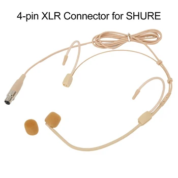 Однонаправленный XLR 4-контактный микрофон для гарнитуры Shure Wireless Beige Легкий Высокое качество