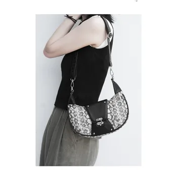 Оригинальная женская сумка в стиле ретро 2023 Модная новая сумка в форме полумесяца Высококачественная сумка через плечо Модная и изысканная сумка