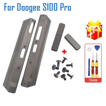 Оригинальный корпус DOOGEE S100 Pro Боковая средняя металлическая рама Левая Правая Декоративный объем Пользовательские винты с кнопками для DOOGEE S100 Pro