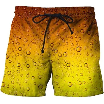 Пиво 3D-печатные шорты Крутые мужские женщины Детские модные плавки Пляжные шорты Скейтборд Спорт Повседневные шорты оверсайз