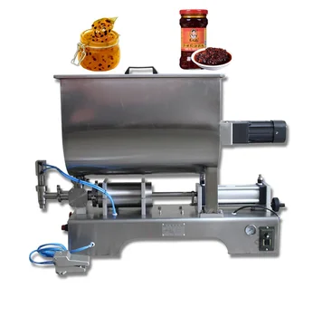 Полуавтоматическая пневматическая машина для розлива соуса чили с мешалкой / автоматическая машина для розлива соуса чили горячего типа