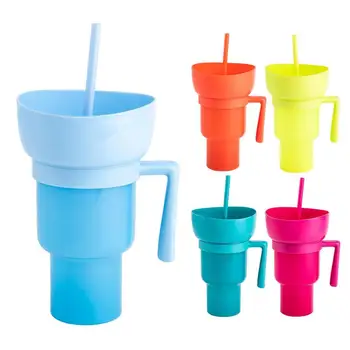  портативная чашка для закусок с защитой от брызг 2 в 1 Top Snack Bowl On Drink Cup для взрослых Kids Journey Кино Поездка домой