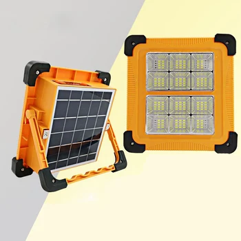 Портативный светодиодный прожектор на солнечных батареях, сверхяркое наружное освещение строительной площадки, кемпинг, мобильные прожекторы