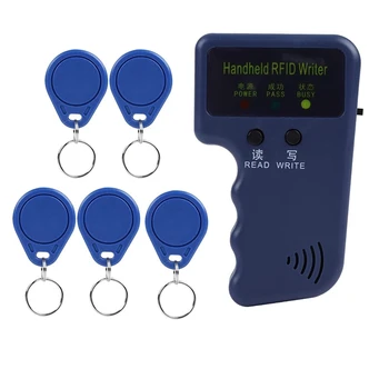 Портативный считыватель RFID-карт 125 кГц для контроля доступа с 5 этикетками Поддержка EM4100 / EM410X