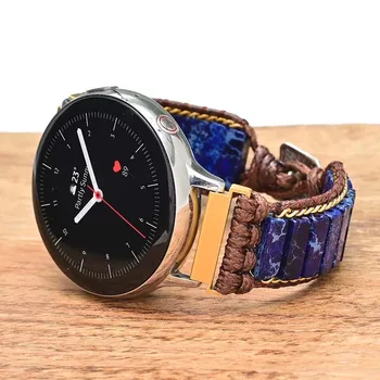 Простые 20 мм 22 мм ремешки для Samsung Galaxy Watch 42 мм 41 мм Синий камень Женщины Мужчины Роскошный браслет Ремешок для Huawei Xiaomi Huami