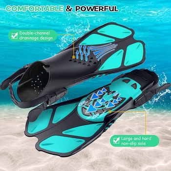 Профессиональная обувь для подводного плавания с ластами Регулируемая обувь для плавания для взрослых Силиконовые длинные погружные ласты для подводного плавания