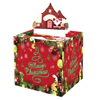 Рождественская коробка Веселый денежный подарок Рождественский набор для денег с 30 прозрачными пакетами, идеальный сюрприз для детей и взрослых