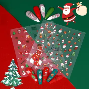 Рождественские наклейки для ногтей Санта-Клаус Снежинка Лось Рождественская елка Декоративные наклейки для нейл-арта Зимние аксессуары для нейл-арта