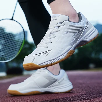 Роскошные мужские теннисные тренировочные кроссовки Большой размер Нескользящие студенческие молодежные кроссовки для бадминтона Удобная волейбольная теннисная обувь