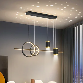  светодиодная подвесная лампа для дома кухня столовая гостиная скандинавская звезда проекция длинная полоса обеденный стол освещение люстра