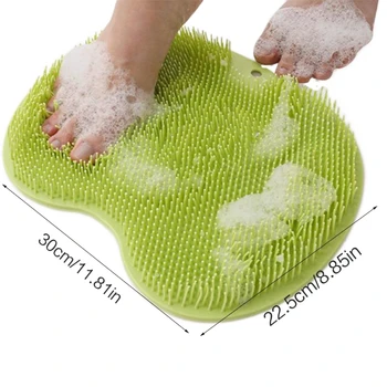  Силиконовая щетка для протирания спины Ванная комната Нескользящая подставка для мытья Душ Массажный коврик с присоской Отшелушивающая щетка для ног для женщин