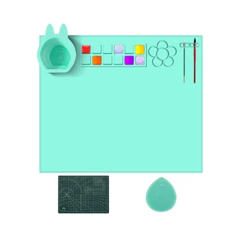 Силиконовый коврик для рукоделия Силиконовый коврик для художников с чашкой для рисования, искусства, ручной работы, ремесел, шитья и скрапбукинга