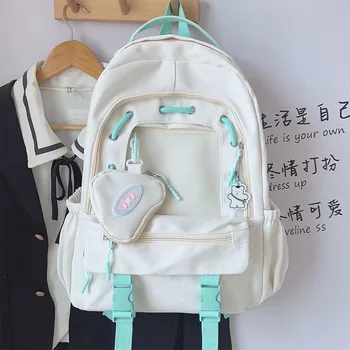 Симпатичные школьные рюкзаки для девочек-подростков Легкие школьные сумки Kawaii Женские сумки Повседневный рюкзак для ноутбука для путешествий с кошельками
