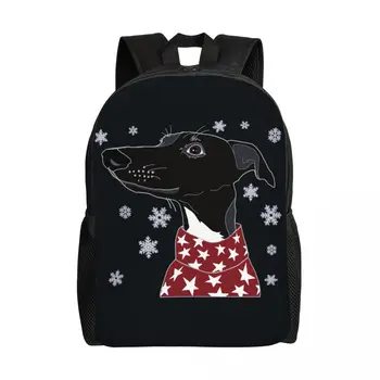 Симпатичный зимний рюкзак для ноутбука Whippet Женская мужская модная сумка для школьников Студенты колледжа Lurcher Greyhound Сумки для собак