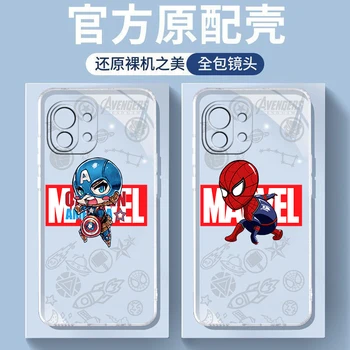 Симпатичный супергерой Человек-паук мультяшный чехол для телефона для Xiaomi Mi 12X 12 11 11T 11i 10T 10 Pro Lite Ultra 5G 9T 8 A3 Прозрачная крышка