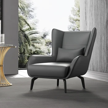 Современные стулья для гостиной Салон Эргономичный офис Кожа Металлический дизайн Случайное кресло Мобильный домашний декор Sillones