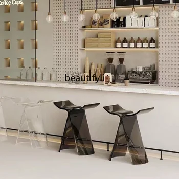  Современный минималистичный барный стул с бабочкой Акриловый домашний дизайнер Обеденный стул в форме высокого стула Мебель для стульев для ресторана