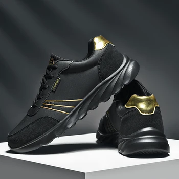 Спортивная обувь 2023 Мужская повседневная обувь Мягкая и удобная черная обувь для вождения Кроссовки Linght Роскошная кожаная мужская обувь Лоферы