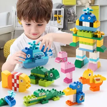 Строительные блоки большого размера Пластиковые аксессуары для сборки Строительные кубики Строительные игрушки для детей