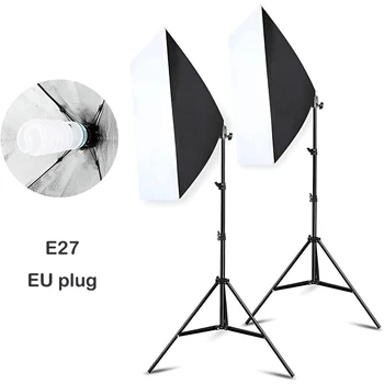  Фотосъемка Soft Box Система непрерывного освещения Softbox Studio Photo Lighting Kit с разъемом E27 для портретной потоковой съемки