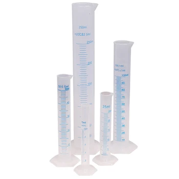 Химический раствор Измерение жидкости Прозрачный пластиковый измерительный цилиндр Измерительный цилиндр Градуированная цилиндрическая трубка
