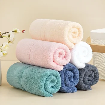 Хлопковое полотенце для стирки Хлопковое впитывающее полотенца для ванны для взрослых Однотонные мягкие дружелюбные полотенца для душа для лица для мытья ванной