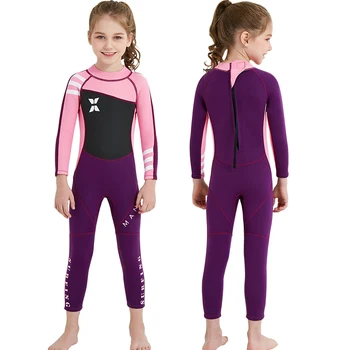 Цельный гидрокостюм для детей, мальчиков и девочек 2,5 мм неопреновый полный костюм мокрые костюмы с длинным рукавом для детей и молодежи, дайвинг, плавание, серфинг