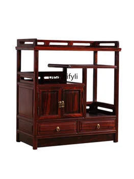 Чайный шкаф из массива дерева Сандаловое дерево Новый китайский антикварный стеллаж Шкафчик для хранения