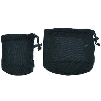 Черная нейлоновая сетчатая сумка Дорожные сумки Сумка на шнурке Уличные горшки Сумка для хранения Кемпинг Посуда Органайзеры Хранение