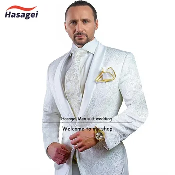 Элегантный мужской костюм жених свадебный смокинг 2 шт. куртка брюки формальный цветочный блейзер для мужской вечеринки на заказ одежда