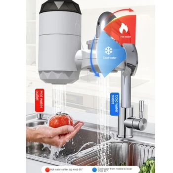 Электрический проточный водонагреватель Мгновенный кран для горячей воды для смесителя для раковины в ванной комнате Проточный водонагреватель