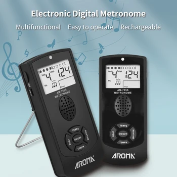 Электронный цифровой метроном AM-705S Настроенный метроном ЖК-дисплей с регулировкой скорости удара Включение/выключение вокала Универсальность для нескольких инструментов