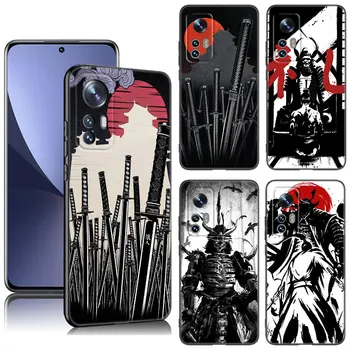 Японский Samurai Art Чехол для телефона Xiaomi Mi 8 9 SE 10 10T 11 12 13 Lite 9T 11T 12S 12T 13 Pro 12X 11i Черный силиконовый чехол