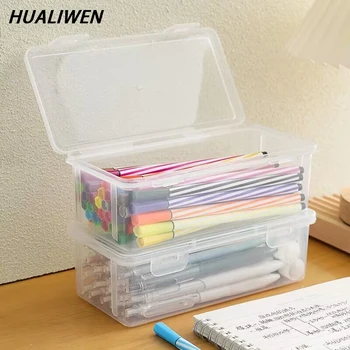  ящик для хранения карандашей, прозрачная коробка для хранения канцелярских принадлежностей большой емкости, держатель для ручек, цветной свинец, детская живопись мелками и
